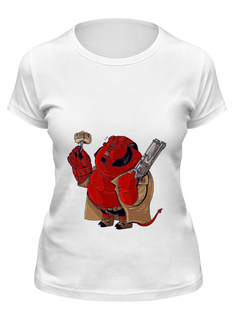 Футболка женская Printio Fat hellboy белая 2XL