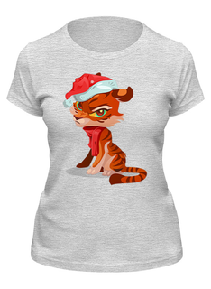 Футболка женская Printio Новогодняя .год тигра. серая 2XL