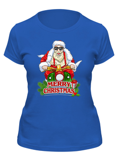 Футболка женская Printio Santa claus is coming to town синяя XL