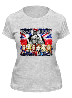 Футболка женская Printio Iron maiden band серая L