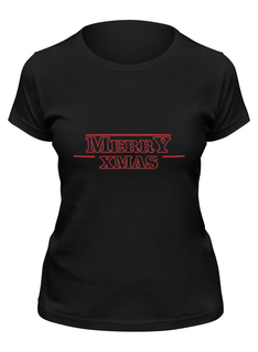 Футболка женская Printio Merry x-mas черная L