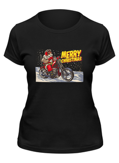 Футболка женская Printio Santa moto черная XL