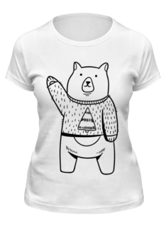 Футболка женская Printio Медвед белая 2XL