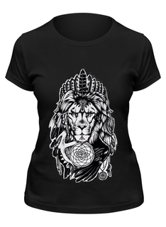 Футболка женская Printio The lion черная 2XL