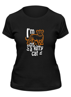 Футболка женская Printio Not a kitty cat черная L