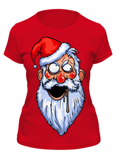 Футболка женская Printio Crazysanta красная XL