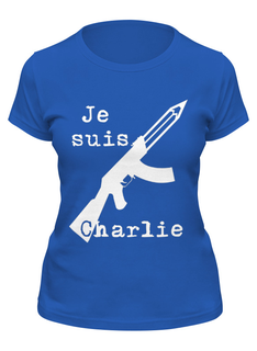 Футболка женская Printio Je suis charlie, я шарли синяя 2XL