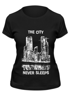 Футболка женская Printio Moscow-city черная 2XL