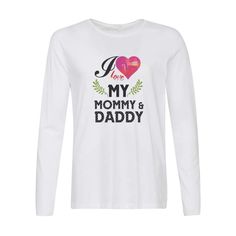 Лонгслив CoolPodarok Прикол. Семья. I love my mommy and daddy. Я люблю маму и папу