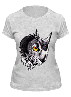 Футболка женская Printio Owl gray серая 2XL