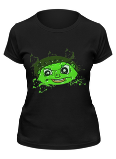 Футболка женская Printio Lofcrew - green head черная XL