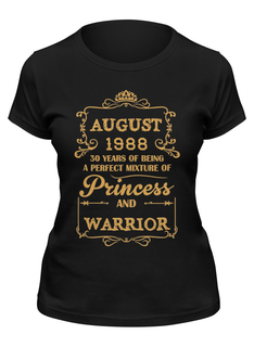 Футболка женская Printio Август черная 2XL