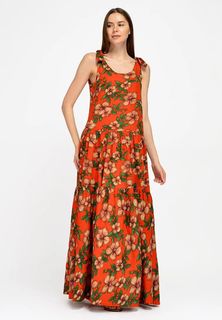 Платье женское Viserdi 10285 оранжевое 48 RU