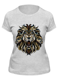 Футболка женская Printio Рычащий лев серая M