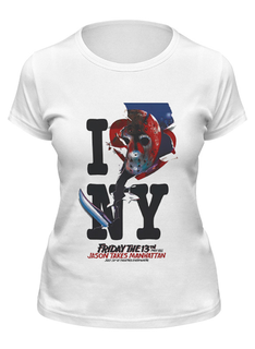 Футболка женская Printio Friday the 13th / i love ny белая L