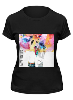 Футболка женская Printio Happy together черная 2XL