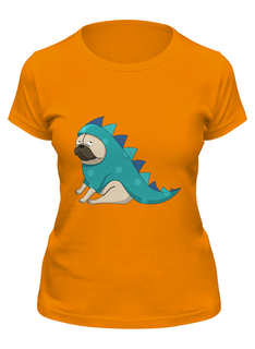 Футболка женская Printio Мопс (pug) оранжевая M