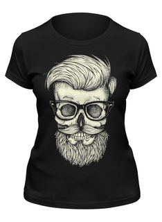 Футболка женская Printio Череп хипстера черная M