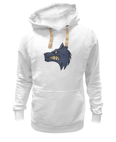 Худи Printio Angry wolf белое 2XL