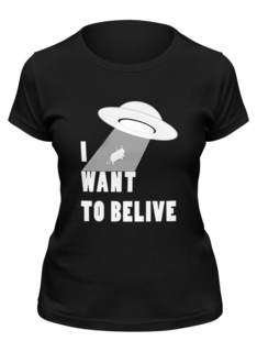 Футболка женская Printio I want to believe черная 2XL