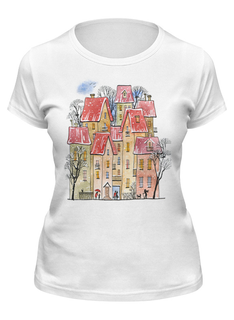 Футболка женская Printio Домики белая 2XL