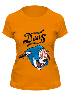 Футболка женская Printio Deus ex customs оранжевая 2XL