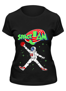 Футболка женская Printio Space jam x jordan черная S