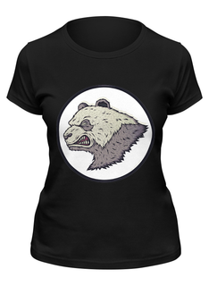 Футболка женская Printio Angry panda / злая панда черная 2XL