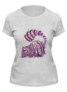 Футболка женская Printio Чеширский кот серая M