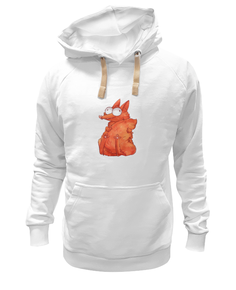 Худи Printio Лиса, обнимающая свой хвост белое 3XL