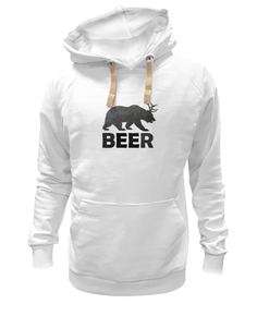 Худи Printio Beer (bear) белое 2XL
