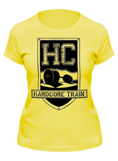 Футболка женская Printio Hardcore train желтая XL