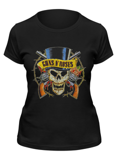 Футболка женская Printio Guns n roses черная 2XL