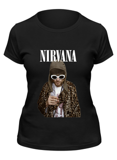 Футболка женская Printio Nirvana kurt cobain черная 2XL