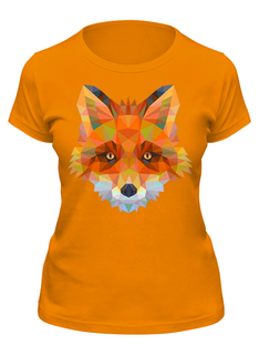 Футболка женская Printio Полигональная лиса оранжевая L