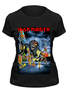Футболка женская Printio Iron maiden band черная M