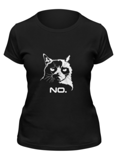 Футболка женская Printio Сердитый котик / grumpy cat (no.) черная S