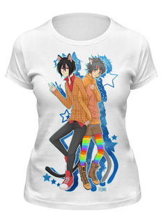 Футболка женская Printio Nyan cat & tac nayn t-shirt белая 2XL