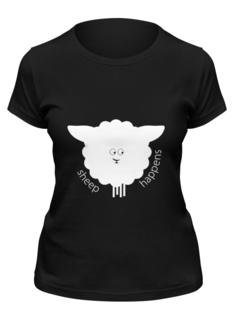 Футболка мужская Printio Round sheep black черная S