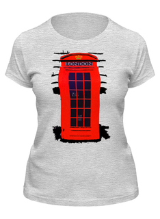 Футболка женская Printio London phone booth серая XL