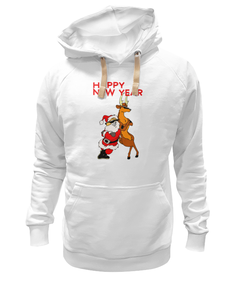 Худи Printio Happy new year белое 2XL