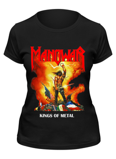 Футболка женская Printio Manowar band черная 2XL