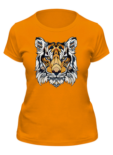 Футболка женская Printio Тигр абстракция оранжевая M