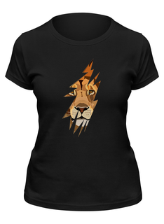 Футболка женская Printio Лев ( lion) черная M