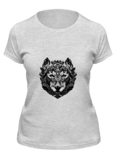 Футболка женская Printio Волк стилизация серая 2XL