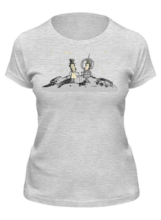 Футболка женская Printio Пушкин и доппельгангер серая M