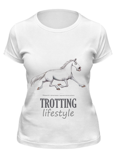 Футболка женская Printio Trotting lifestyle белая 2XL