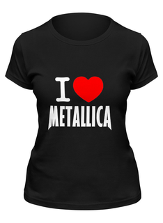 Футболка женская Printio «i love metallica» черная M