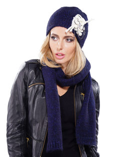 Комплект шапка и шарф женский Venera 9902388 синий, голубой