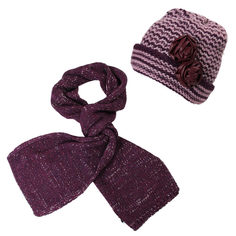 Комплект шапка и шарф женский Venera 9901388 фиолетовый, сиреневый, серебро, платина